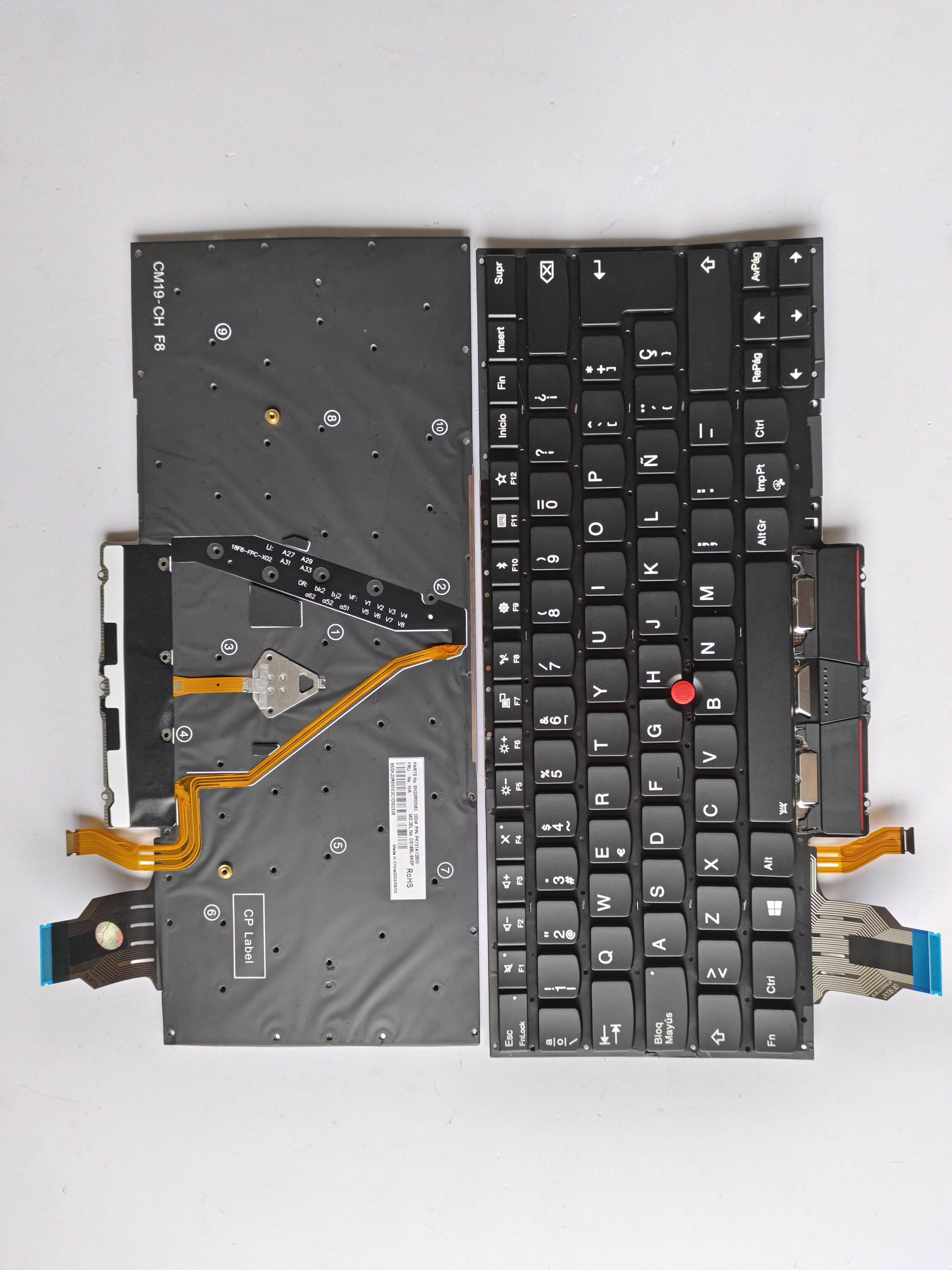 Picture of Laptop Spanish keyboard forNew Replacement Laptop Keyboard For LENOVO  X1C 2019  2020  pointing, backlit, black Sp Layout